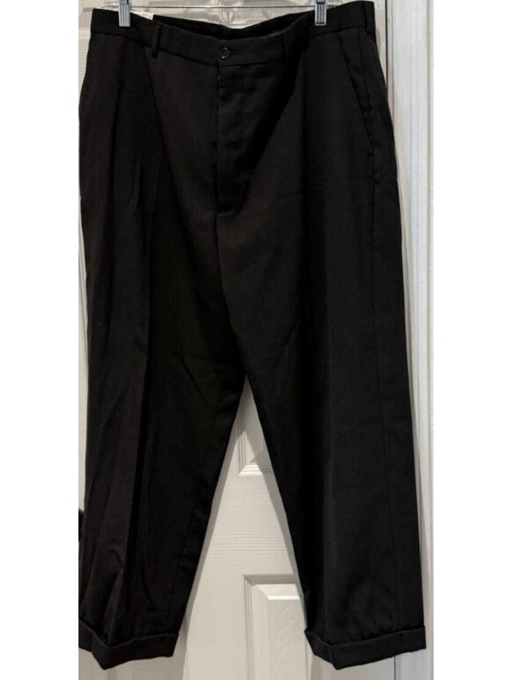 Armani Collezioni Men Black Trousers Pants 100% Wool Size 38 IT 46 US 30x28.5